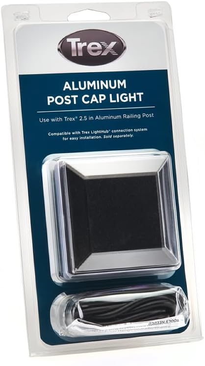Trex LED Aluminum Post Cap Light, BKALCAPLED25, Charcoal Black/Classic White/Bronze