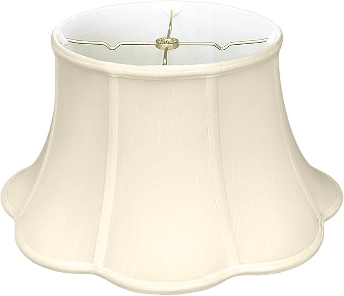 Royal Designs 6-Way Out Scallop Bell Basic Lamp Shade, Beige, 9.5 x 15 x 8