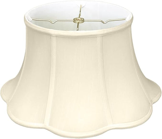 Royal Designs 6-Way Out Scallop Bell Basic Lamp Shade, Beige, 9.5 x 15 x 8