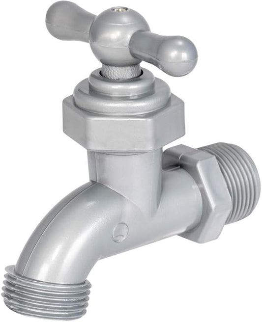 Heavy-Duty Celcon Hose Bibb - 3/4 Inch MIP Inlet to MHT Outlet - Corrosion-Resistant Outdoor Spigot