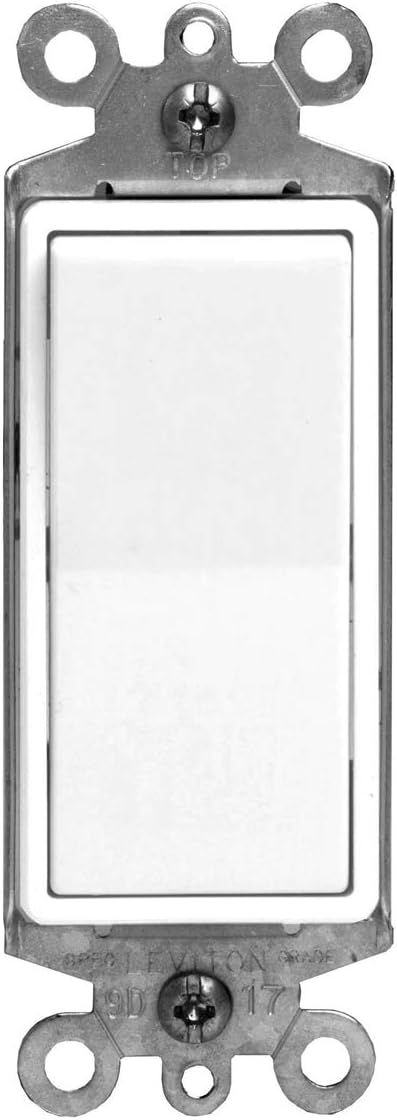 15A Decorative Single-Pole Wall Switch 10-Pack – Modern Residential Light Switches (White) - Yalz Store