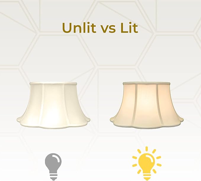 Royal Designs 6-Way Out Scallop Bell Basic Lamp Shade, Beige, 9.5 x 15 x 8