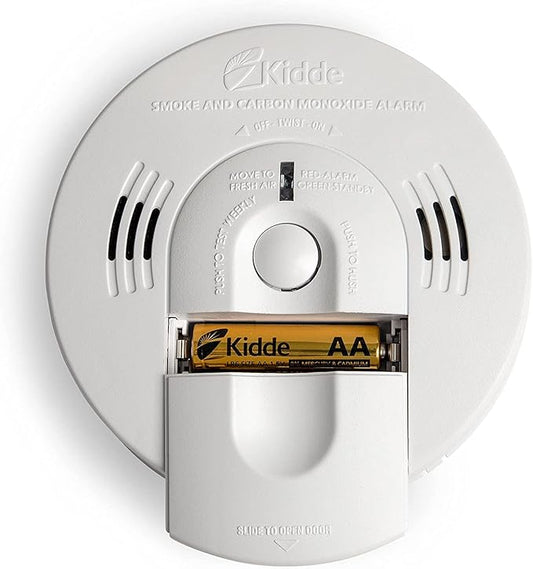Kidde Hardwired Smoke & Carbon Monoxide Detector, AA Battery Backup Smoke Alarm, Interconnectable, LED Warning Light Indicators, 2 Pack