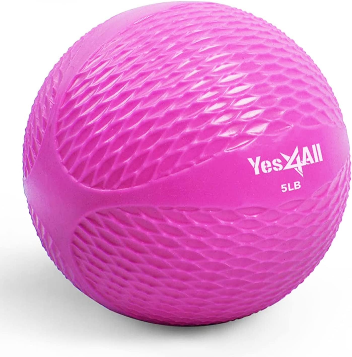 Yes4All Soft Weighted Toning Ball Knurl 5lb Pink - Yalz Store