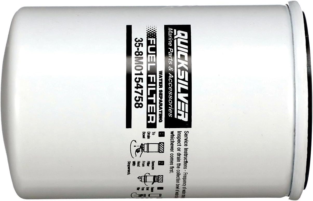 Quicksilver 8M0154758 Water Separating Fuel Filter for Various Marine Engines