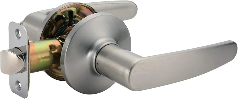 Straight Door Lever Handle – Passage Type, Satin Nickel Finish, Single Pack