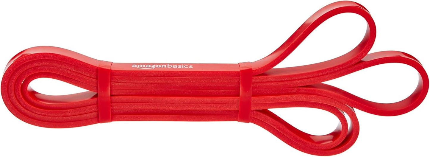 Amazon Basics Resistance Pull Up Band, 1/2 Inches (10 to 35 Pounds), Red