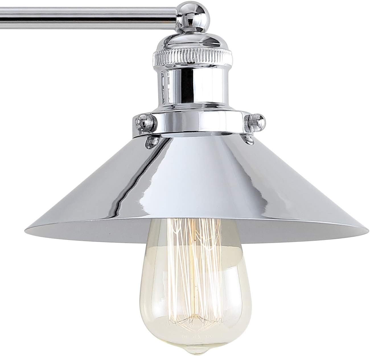 JONATHAN Y JYL7424A June 17.5" 2-Light Metal Shade Farmhouse Sconce Contemporary Transitional 2200K Edison 25W Bulbs Included for Bedroom Living Room Bathroom, Vanity Lighting, Chrome