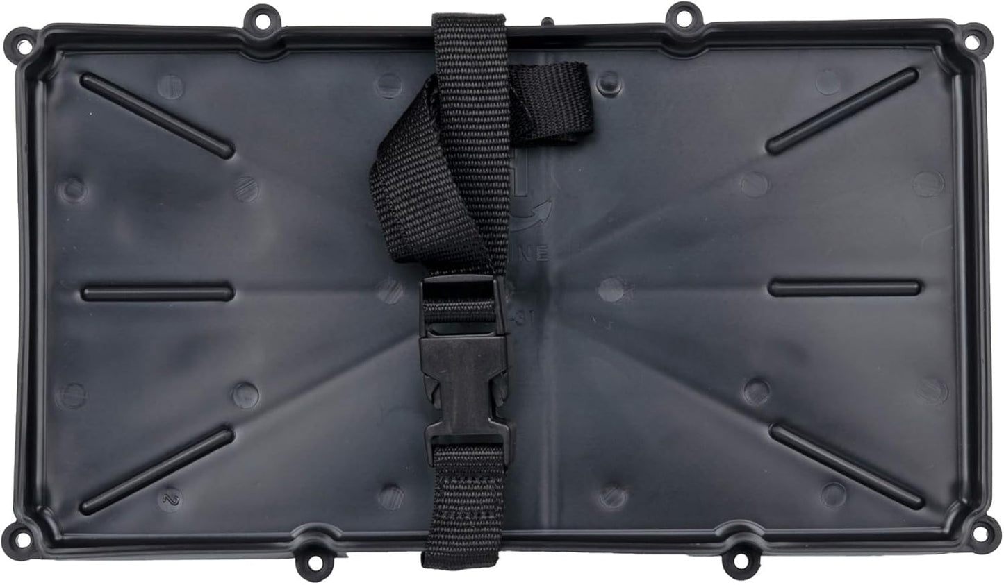 T-H Marine Narrow Battery Tray Holder - Space Saving Battery Storage Solution for Group 29 & 31 - NMMA Certified with Poly Strap & Quick Release Buckle - Ideal for Boats & RVs