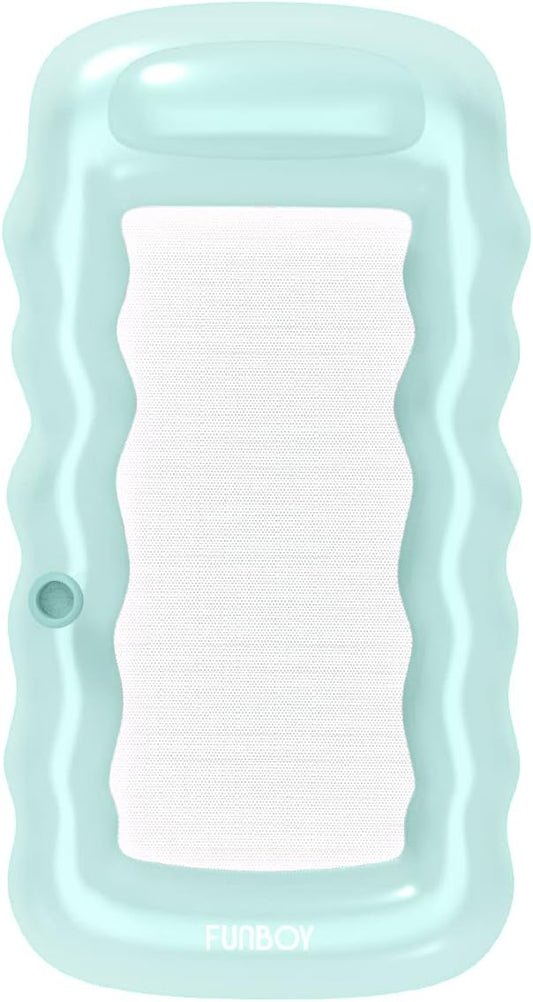 Clear Inflatable Mesh Pool Lounger with Pillow and Cup Holder - Yalz Store