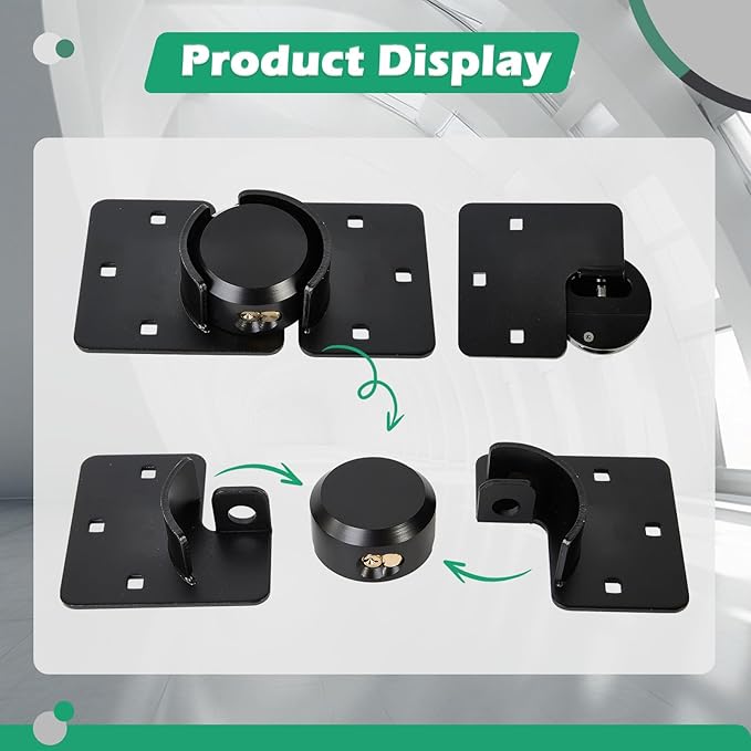 Pomunty Van Door Locks Heavy Duty Puck Lock w/Hasp High Security Hidden Shackle Padlocks Solid Steel Lock Garage Shed Door Locks w/2Keys for Trailer Truck, Black, 1 Pack