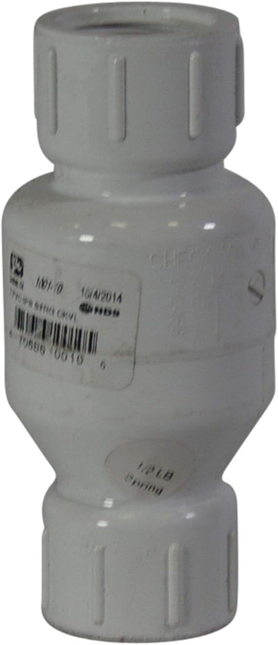 High-Performance 1/2-Inch PVC Inline Spring Check Valve - 150 PSI Non-Return Valve for Potable Water