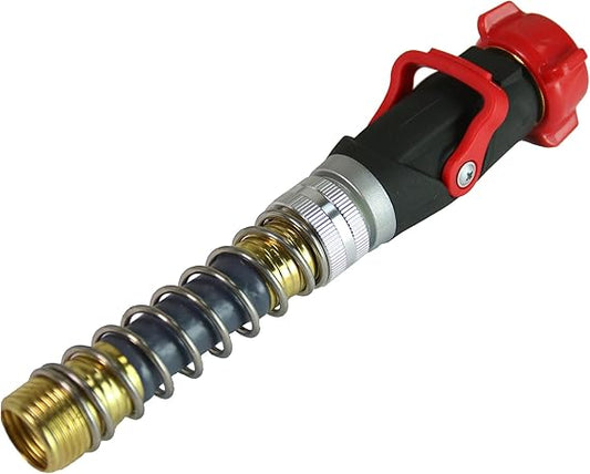 Heavy-Duty High-Pressure Spray Nozzle with Adjustable Flow Control and Integrated Flex-Spring