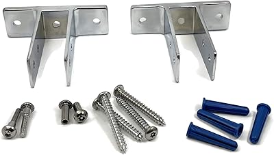 Chrome Plated Wall-to-Panel Partition Brackets for 1-Inch Thick Panels – 1 Pack with Mounting Hardware