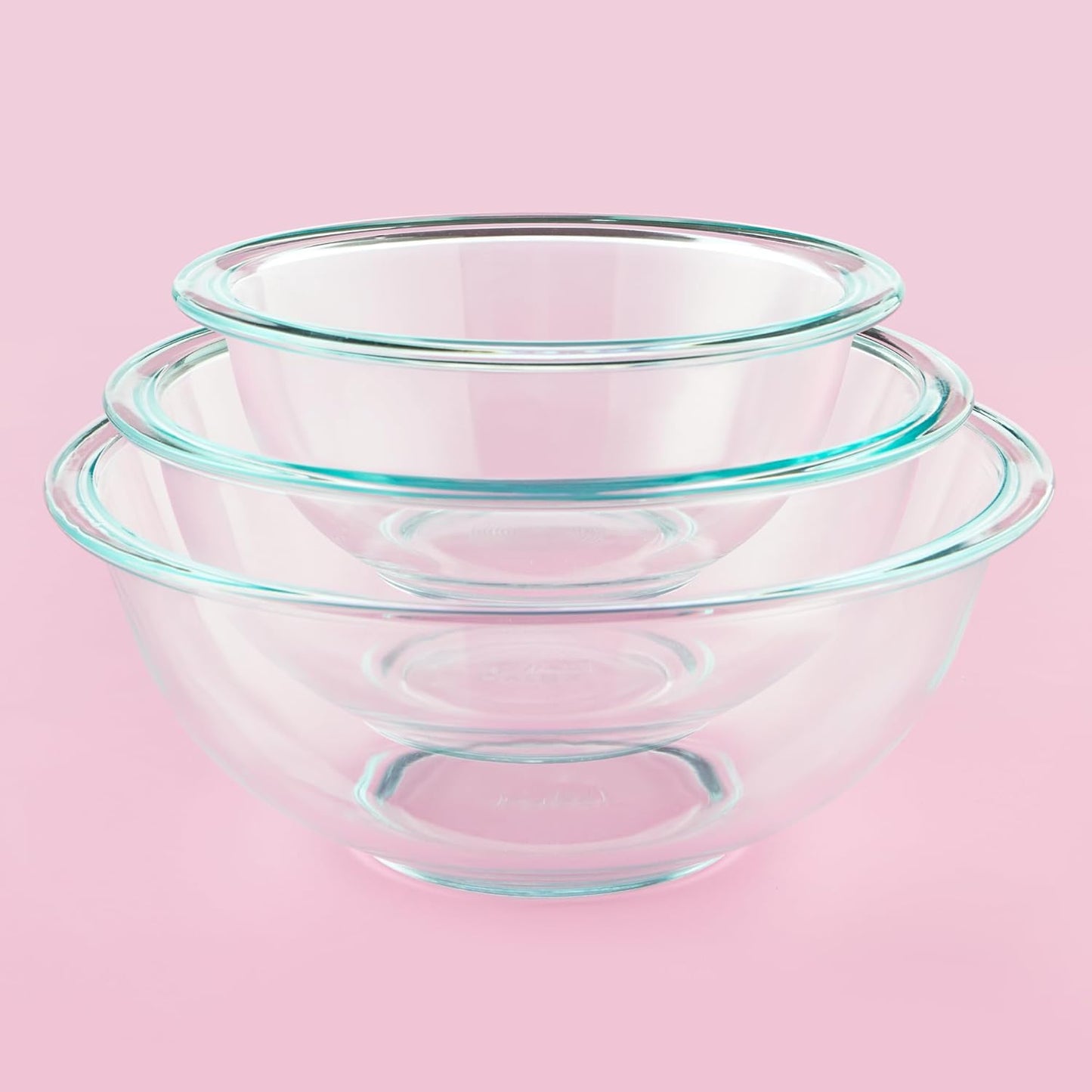 Pyrex Essentials (3-Piece) Glass Mixing Bowls Set For Prepping, Baking and Cooking, Preheated Oven, Dishwasher, Freezer, and Microwave Safe
