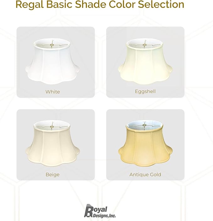 Royal Designs 6-Way Out Scallop Bell Basic Lamp Shade, Beige, 9.5 x 15 x 8
