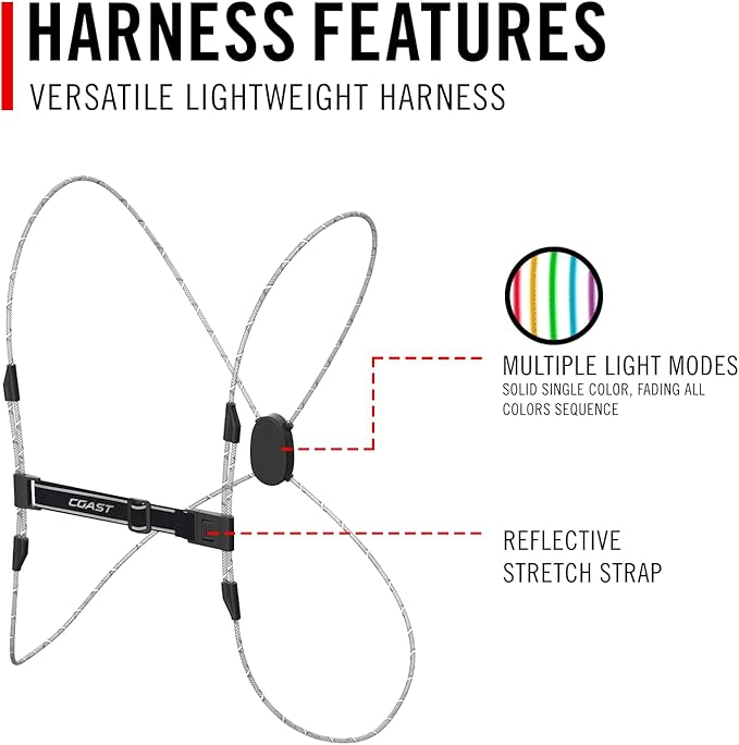 Rechargeable LED Safety Harness – Color-Changing, Reflective, Ultralight - Yalz Store