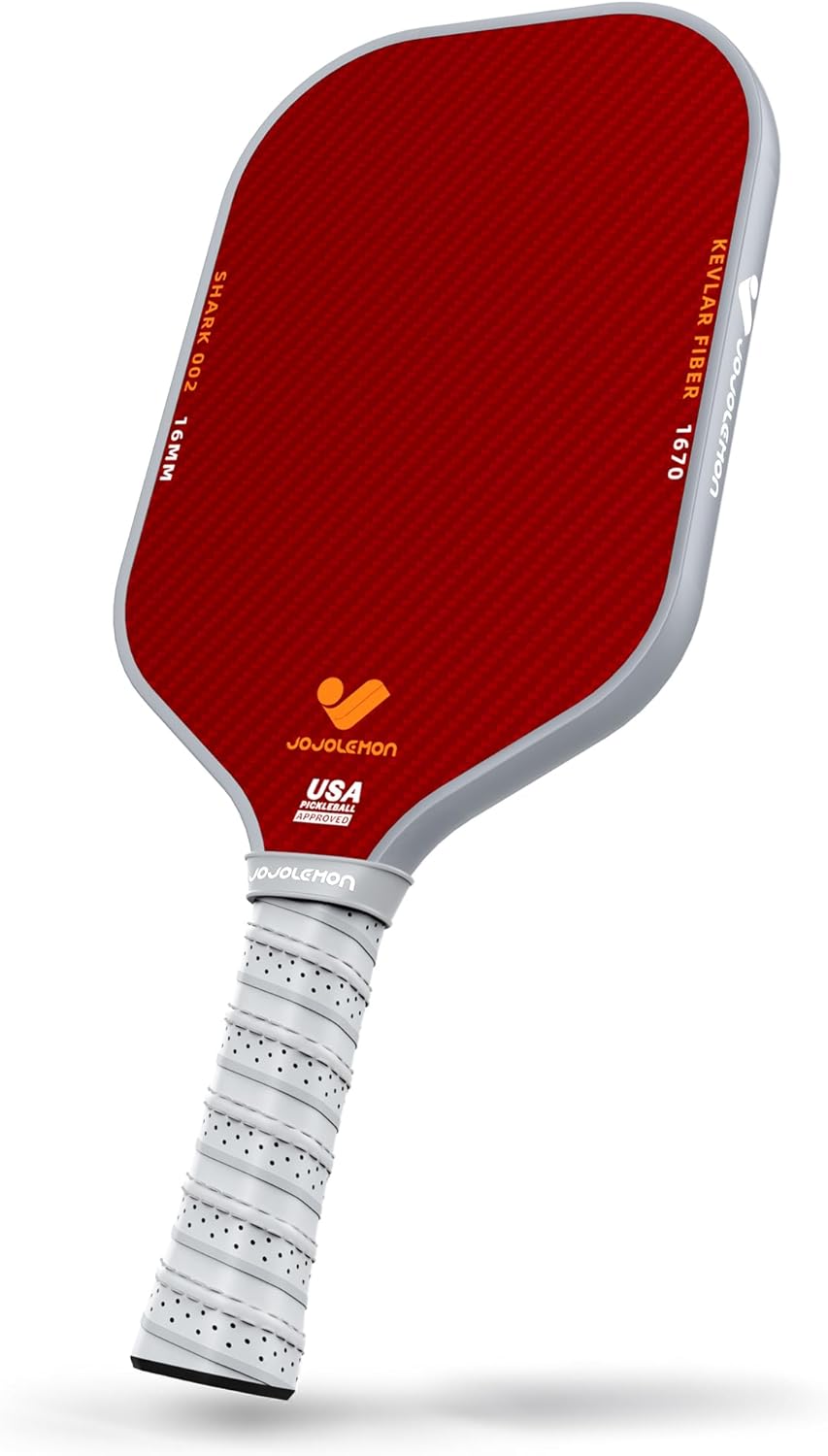 JOJOLEMON Pickleball Paddles, Hybrid Carbon Fiber & Kevlar Rackets with 16mm Polymer Honeycomb Core, Designed for Ultimate Spin & Precise Control - USAPA Approved