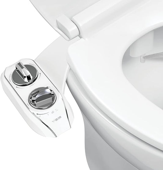 Bidet NEO 185 Plus - Patented Bidet Attachment for Toilet Seat, Innovative Hinges to Clean, Slide-in Easy Install, Advanced 360Â° Self-Clean, Dual Nozzles, Feminine & Rear Wash (Chrome)