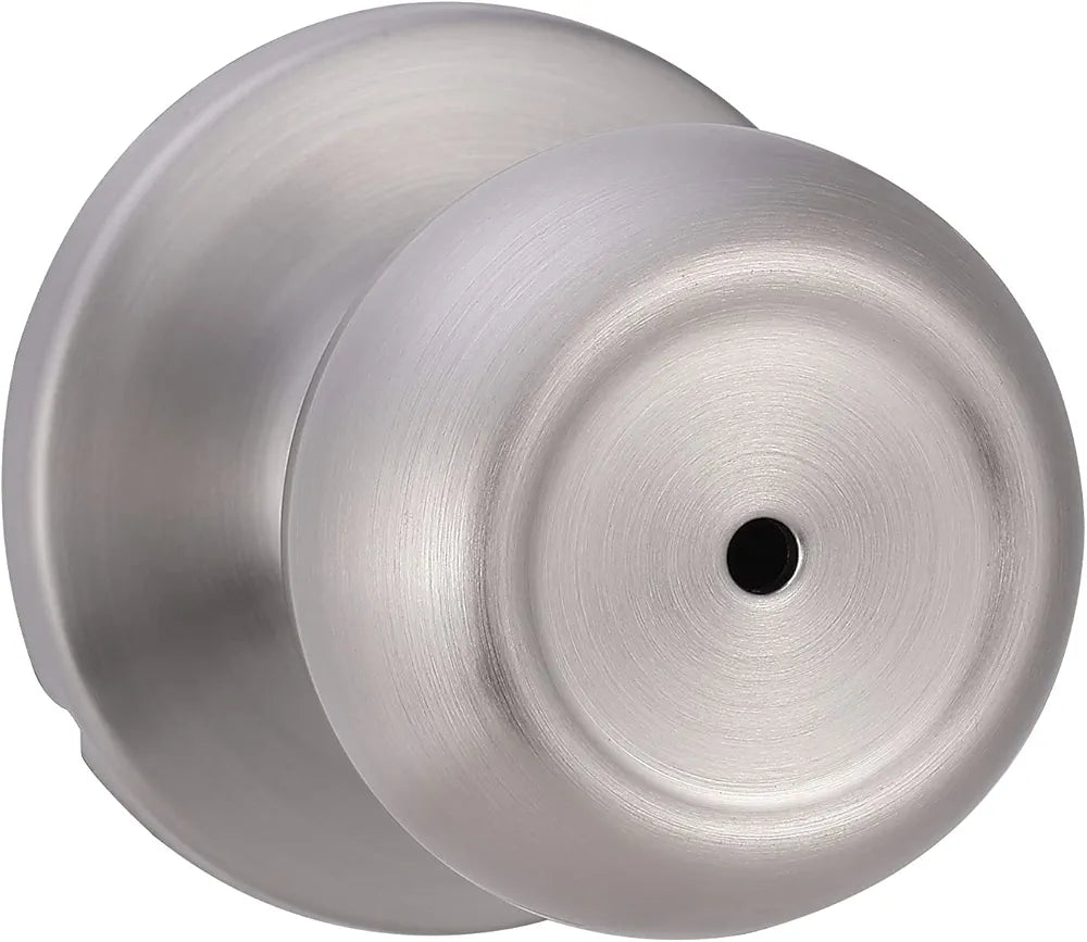 Bedroom/Bathroom Door Knob with Privacy Lock – Coastal Style, Satin Nickel