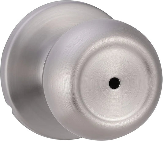 Bedroom/Bathroom Door Knob with Privacy Lock – Coastal Style, Satin Nickel