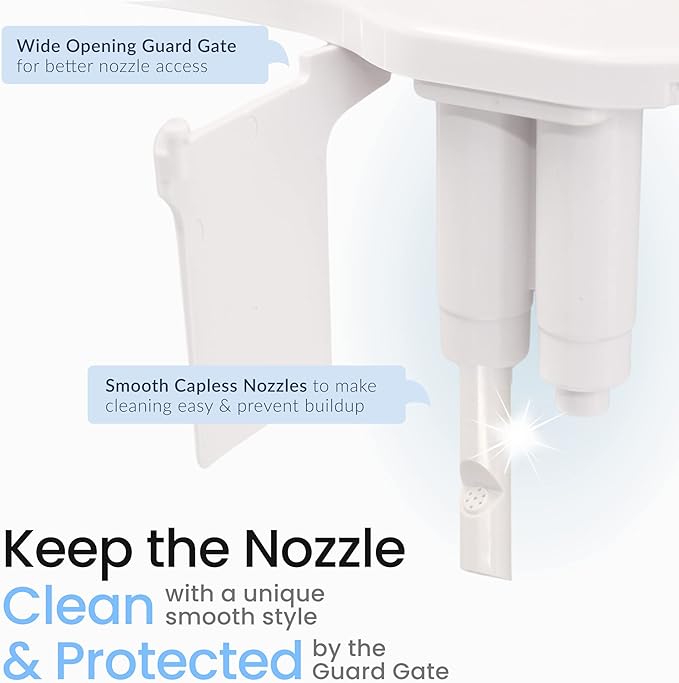 LUXE Bidet NEO 320 Plus - Patented Bidet Attachment for Toilet Seat, Innovative Hinges to Clean, Slide-in Install, Advanced 360Â° Self-Clean, Warm, Dual Nozzles, Feminine & Rear Wash (White)