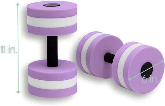 Trademark Innovations Lightweight Aquatic Exercise Dumbells - Set of 2 Foam - For Water Aerobics (Purple)