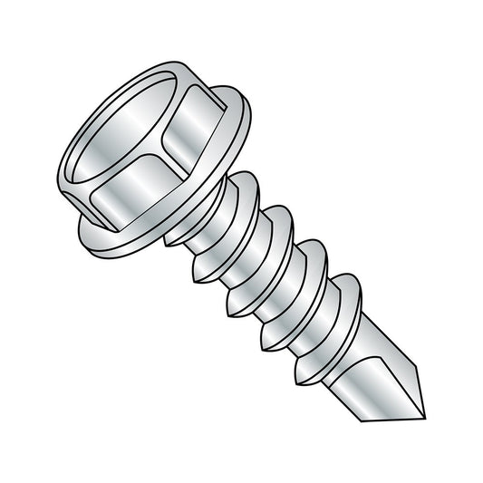 5/16-18 x 1" Slotted Hex Washer Head Thread Cutting Screws – Zinc-Plated Steel, 25-Pack
