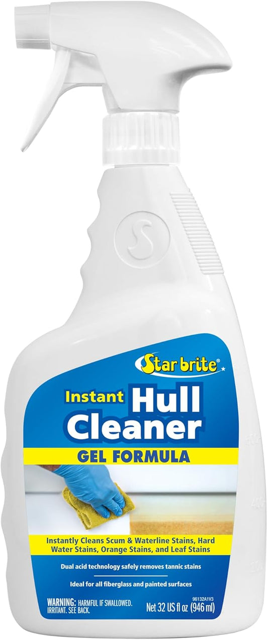 STAR BRITE Instant Hull Cleaner - 32 Oz Gel Spray - Easily Remove Stains, Scum Lines & Grime on Boat Hulls, Fiberglass, Plastic & Painted Surfaces (096132)