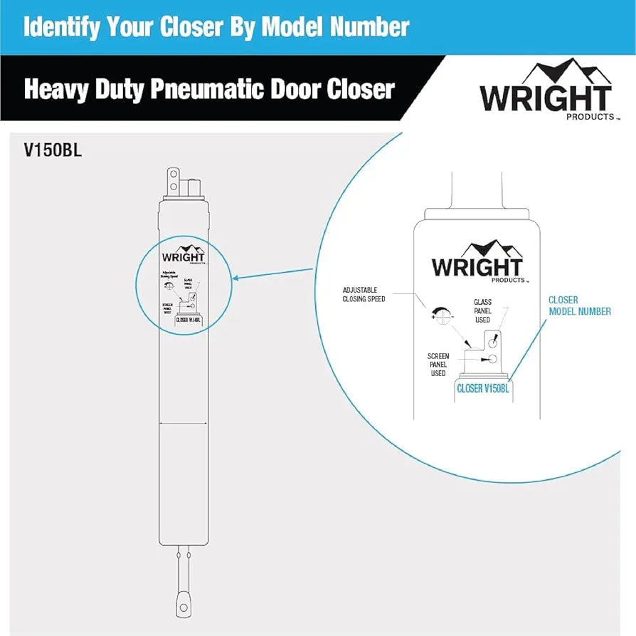 Heavy-Duty Pneumatic Storm Door Closer with Hold-Open – Black - Yalz Store