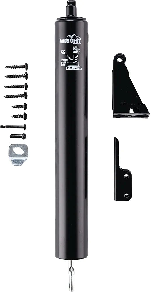 Heavy-Duty Pneumatic Storm Door Closer with Hold-Open – Black - Yalz Store