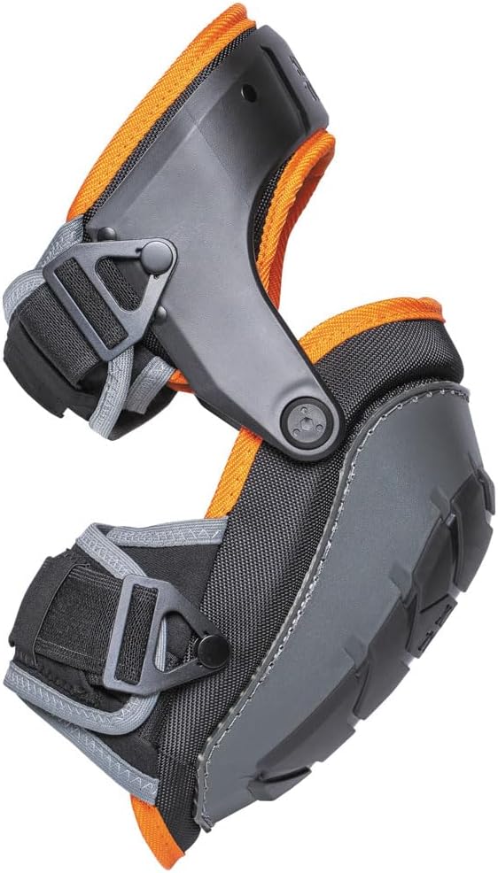 Klein Tools 60491 Hinged Knee Pads, Heavy Duty Gel Foam Protective Knee Pads with Quick-Fasten Buckle and Thigh Strap, Black