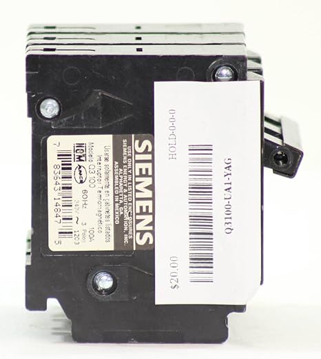 SIEMENS Q3100 100-Amp Three Pole Type QP Circuit Breaker