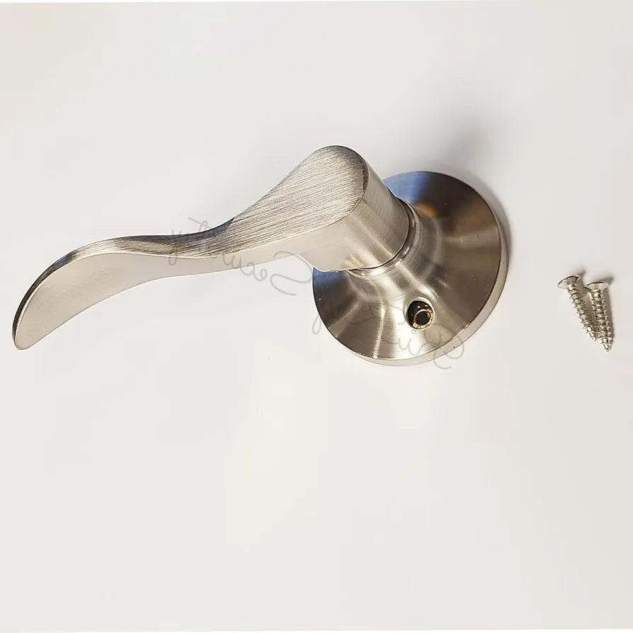 Satin Nickel Stationary Door Lever Handle – New Wave Style, Left Handed