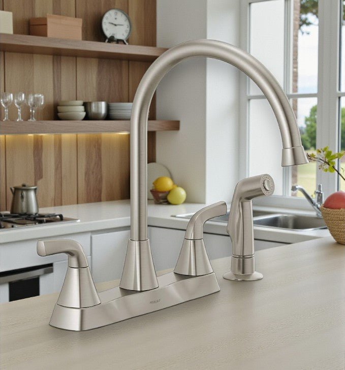 Peerless P2835LF Parkwood Two Handle Kitchen Faucet Side Spray, Chrome - Yalz Store