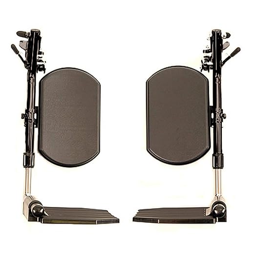 Invacare Wheelchair Legrests, Elevating, Aluminum Footplates, Padded Calf Pads, 1 Pair, T94HAP, Black