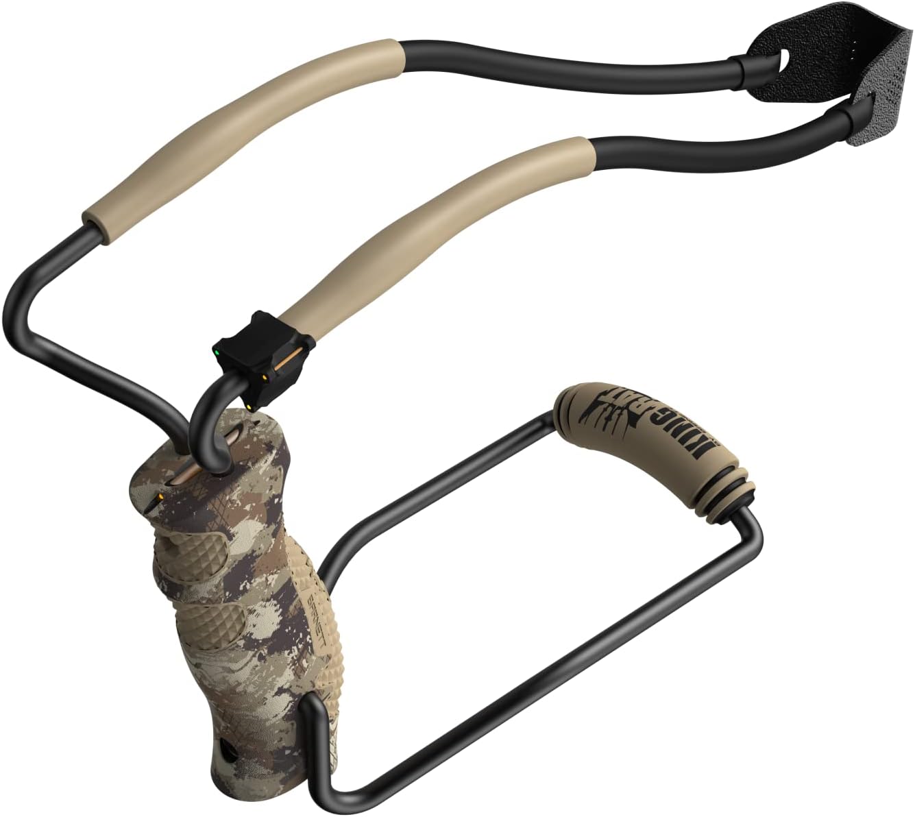 Barnett King Rat Slingshots, Black Widow Hunter Slingshot, Includes Double-X Tapered Speed Bands, Hotshot .38 Caliber Ammo, & Brushed Leather Pouch