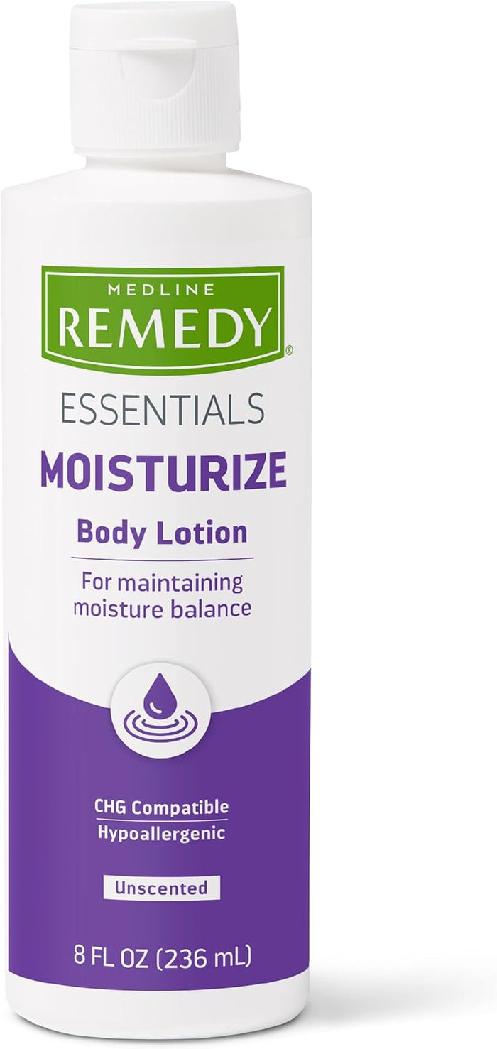 Medline Remedy Essential Body Lotion, Unscented, 8 oz, 36 Count