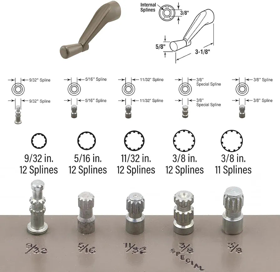 Generic Spline Socket Crank Handle – Smooth 360° Operation, Stone Color - Yalz Store