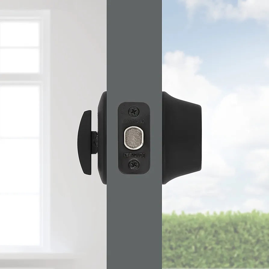 Generic Single Cylinder Deadbolt Lock – Matte Black Round Keyed Entry Door