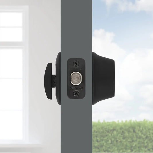 Generic Single Cylinder Deadbolt Lock – Matte Black Round Keyed Entry Door