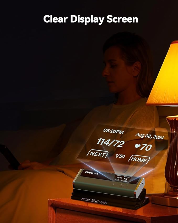 Checkme Blood Pressure Monitor for Home Use - Upper Arm Cuff, Bluetooth BP Machine, Accurate Readings in 30 sec, App Enabled for iOS & Android, Stores 50 BP Readings, FSA/HSA Eligible, Green