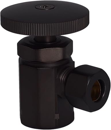 Premium Matte Black Round Handle Angle Stop Valve
