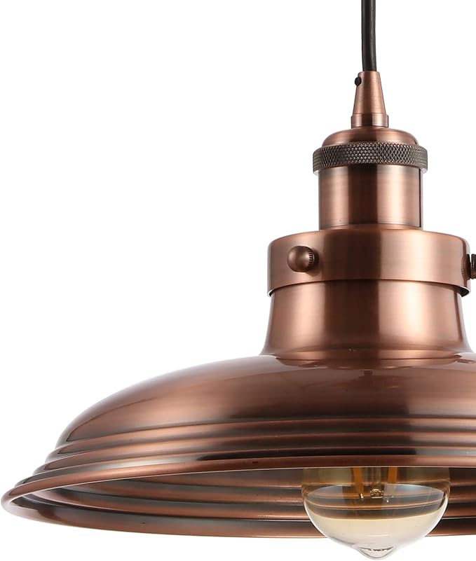 JONATHAN Y JYL9529A Bedford 11" Adjustable Iron Industrial Rustic LED Pendant, Bohemian, Classic, Coastal, Cottage, Farmhouse, Industrial, Rustic, Southwestern, Transitional, Kitchen, Foyer, Copper