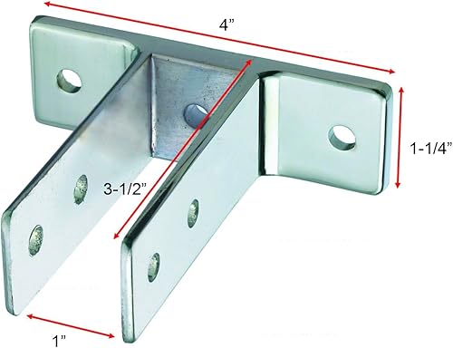 Chrome Plated Wall-to-Panel Partition Brackets for 1-Inch Thick Panels – 1 Pack with Mounting Hardware