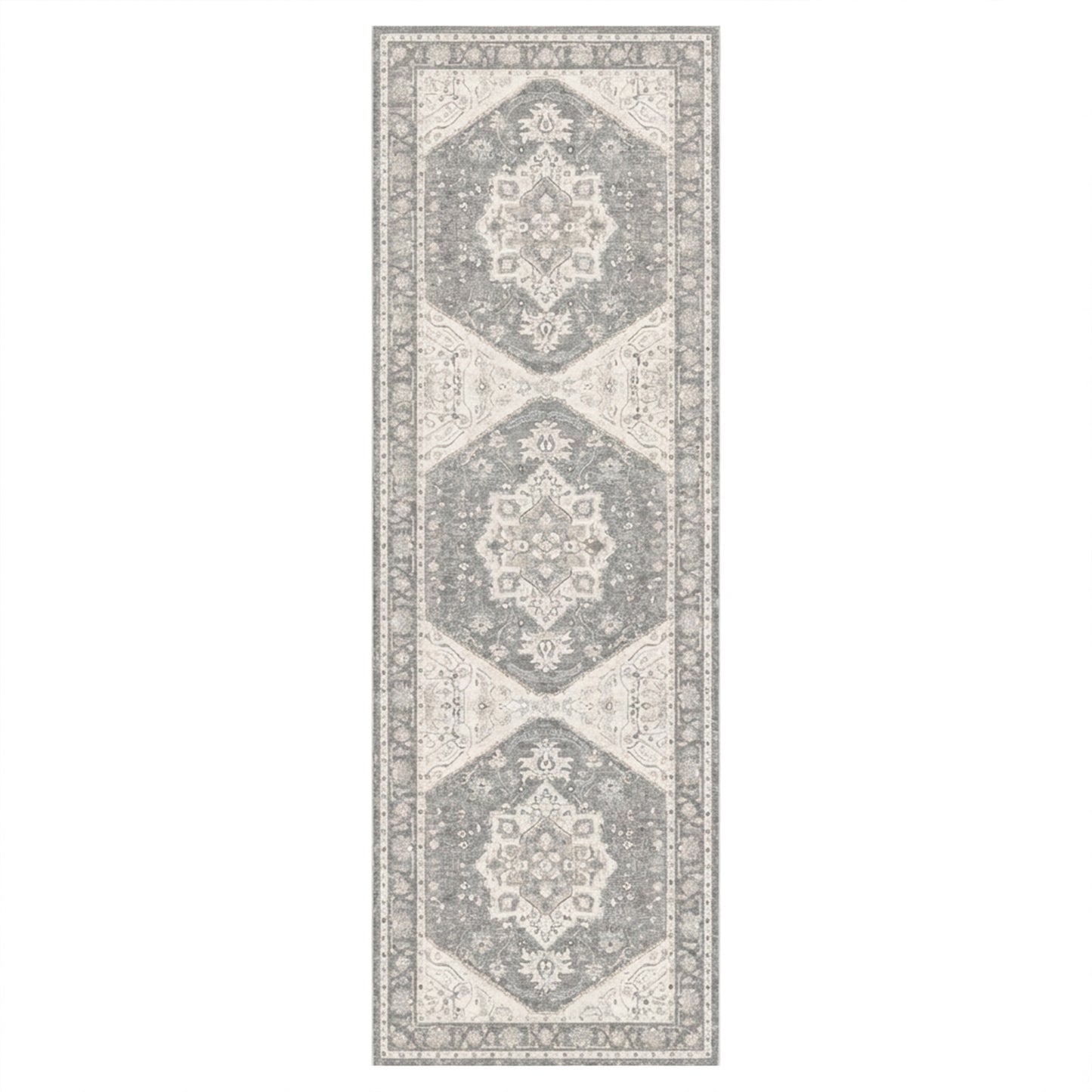 Washable Gray Runner Rug – 2' × 6' – Non-Slip Low-Profile Design– Limited Time Offer – Free Shipping USA - Yalz Store
