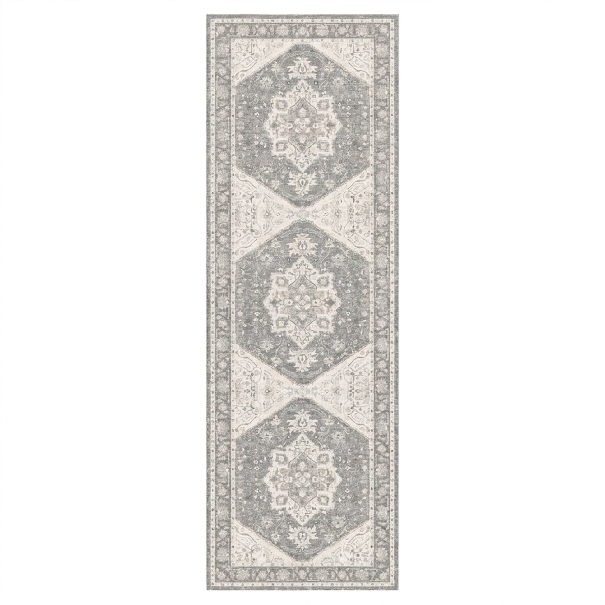 Washable Gray Runner Rug – 2' × 6' – Non-Slip Low-Profile Design– Limited Time Offer – Free Shipping USA - Yalz Store