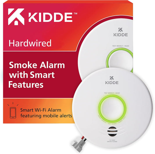 Kidde Smart Smoke Detector, WiFi, Alexa Compatible Device, Hardwired w/Battery Backup, Voice & App Alerts
