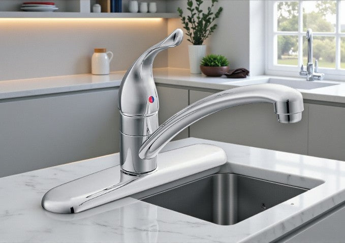 Moen 67425 Chrome one-Handle Kitchen Faucet, 0.5, Chrome - Yalz Store