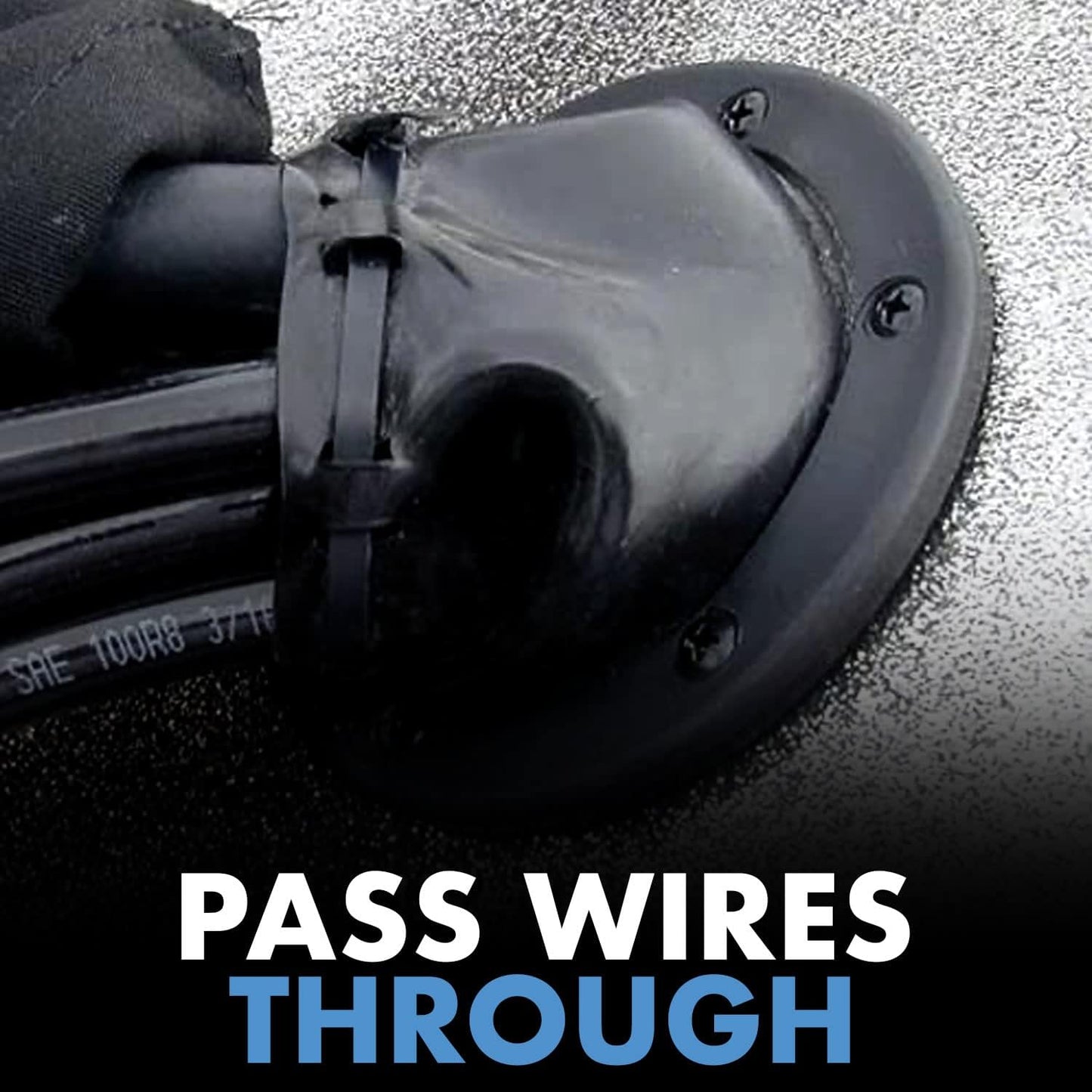 T-H MARINE Boat Cable Boot â€“ Easy Install Marine Cable Rigging Boot with Cable Tie, Durable UV Resistant Vinyl for Motor Well & Electrical Protection, Black, 2 Inch